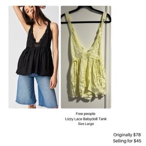 Free people Lizzy Lace Babydoll Tank
